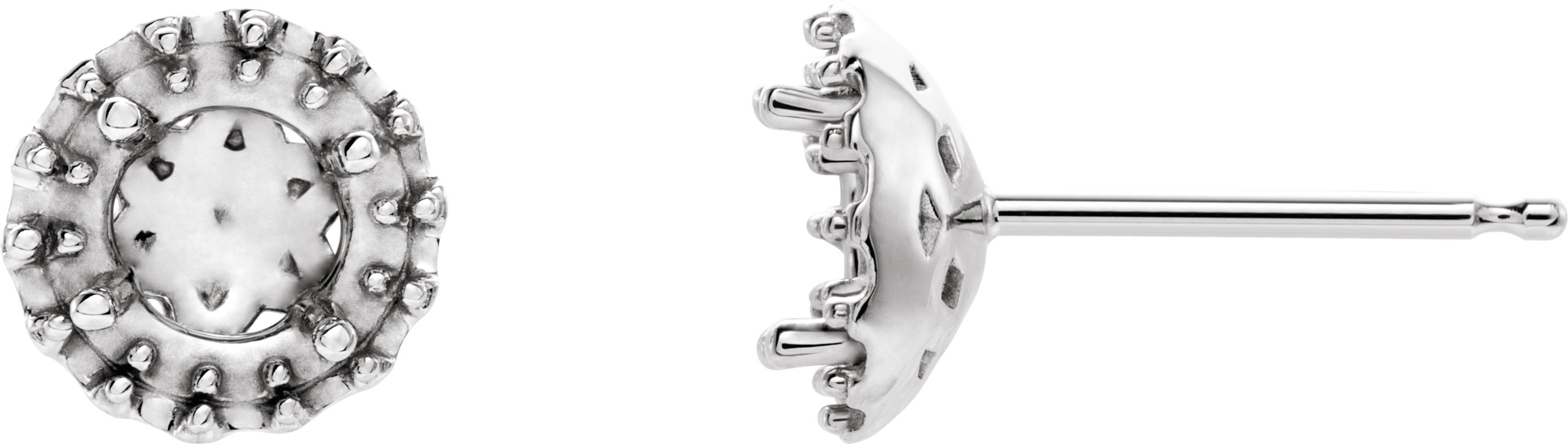 Round 4-Prong Halo-Style Earrings