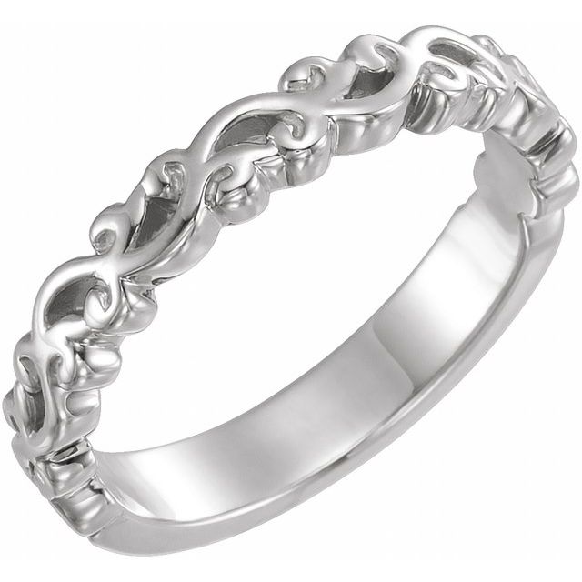 14K White Stackable Ring