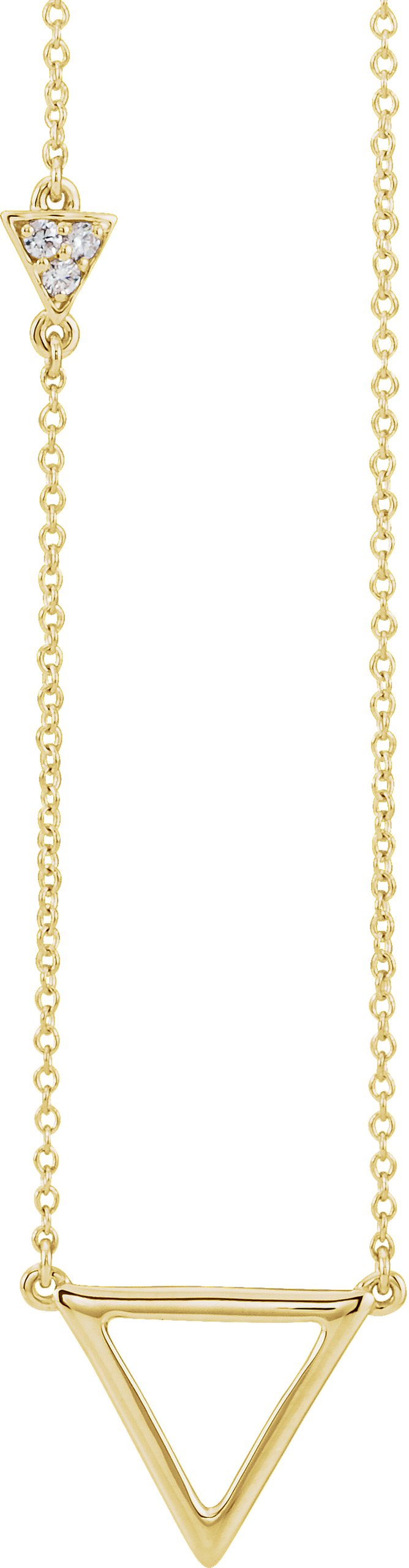 14K Yellow .05 CTW Diamond Triangle 16-18 Necklace 