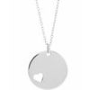 Sterling Silver Pierced Heart Engravable Disc 16 18 inch Necklace Ref. 12908246
