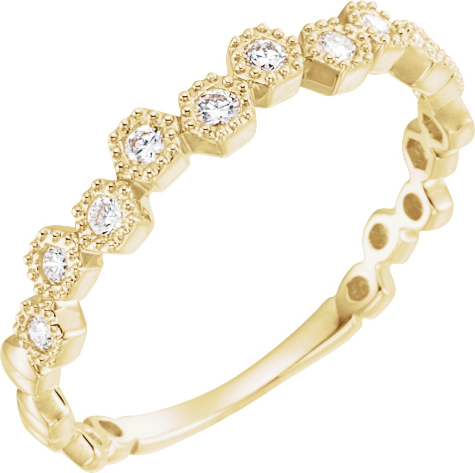 14K Yellow 1/6 CTW Diamond Anniversary Band  