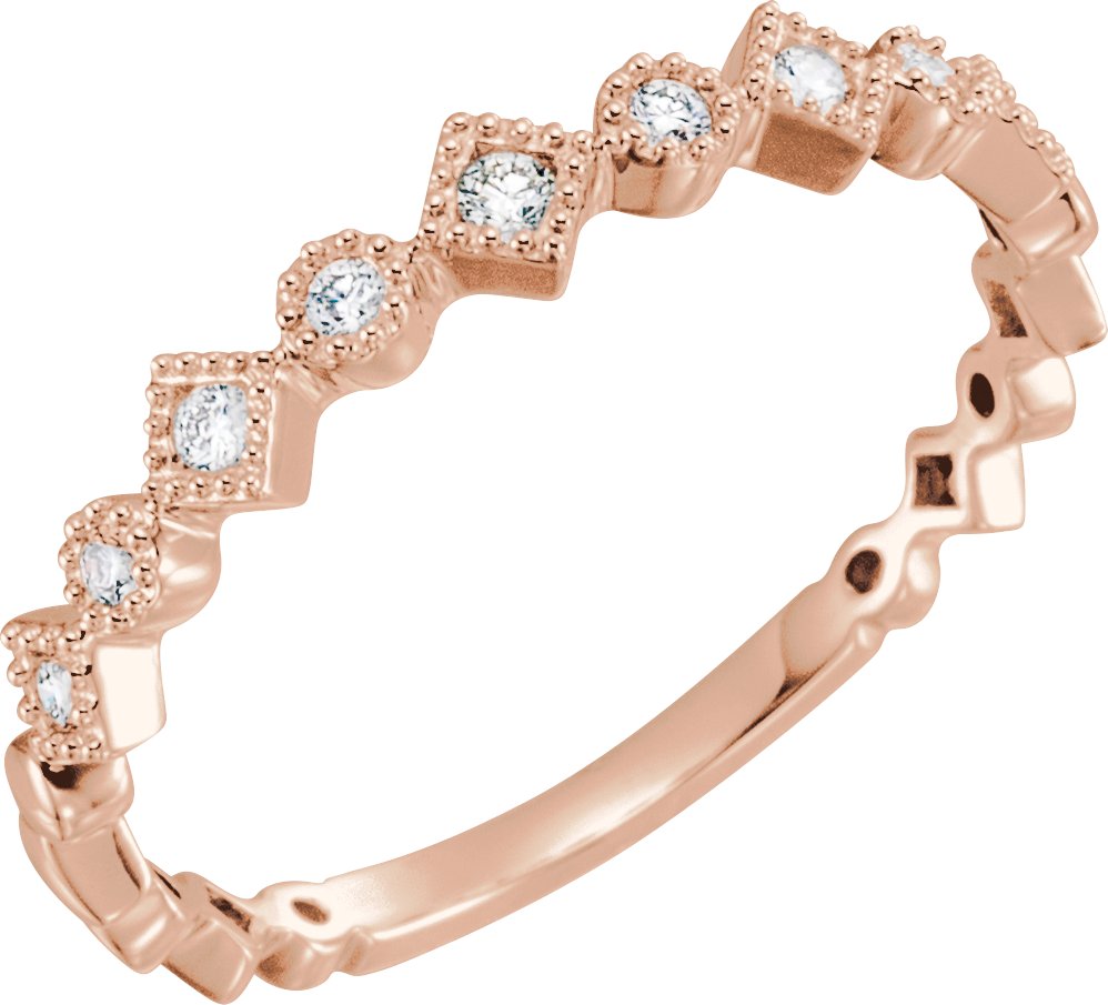 14K Rose 1/8 CTW Diamond Anniversary Band 