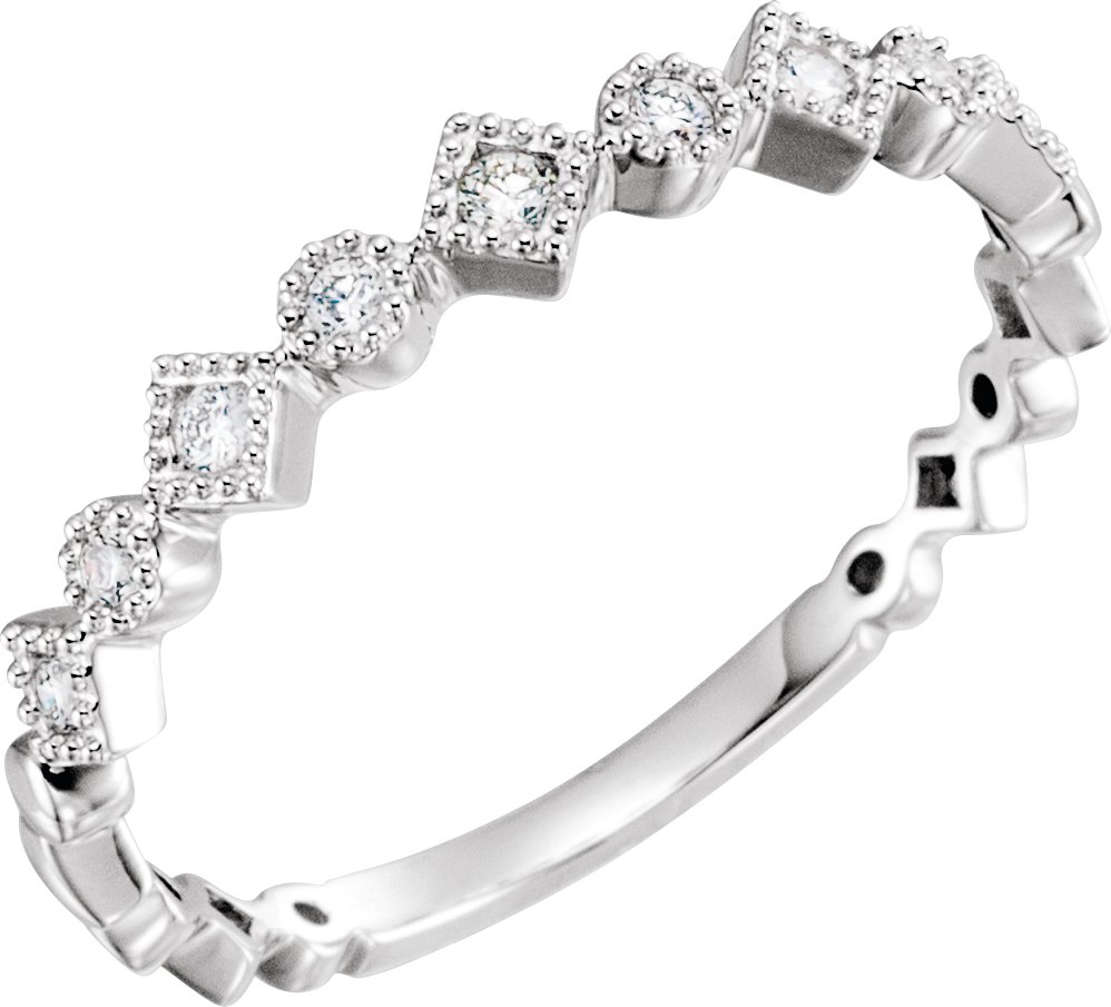 14K White 1/8 CTW Natural Diamond Anniversary Band