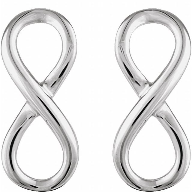 14K White Infinity-Inspired Earrings