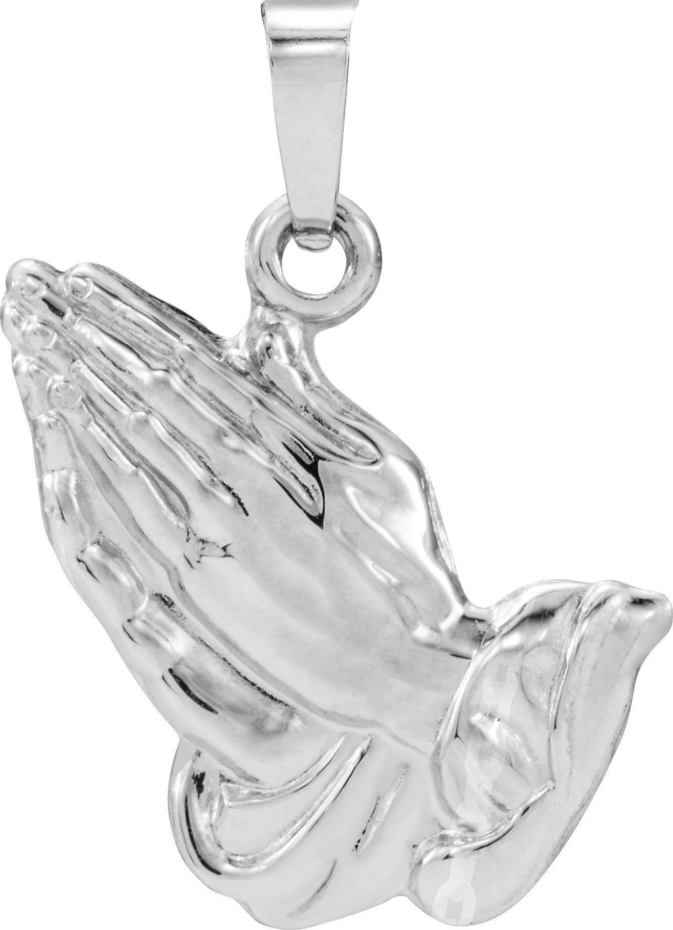 14K White 22x19.3 mm Praying Hands Pendant Ref. 12980847