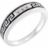 Greek Key Engagement Ring or Band 