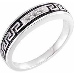 Greek Key Design Zásnubný prsteň neosadený alebo Matching Ladies/Gents Bands