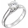 Set 6.5 mm Round Forever One Created Moissanite Solitaire Engagement Ring Ref 12886699