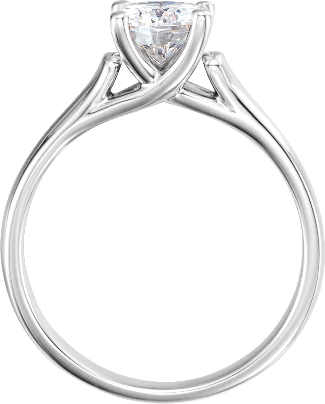 14K White 6.5 mm Round Forever One™ Lab-Grown Moissanite Solitaire Engagement Ring