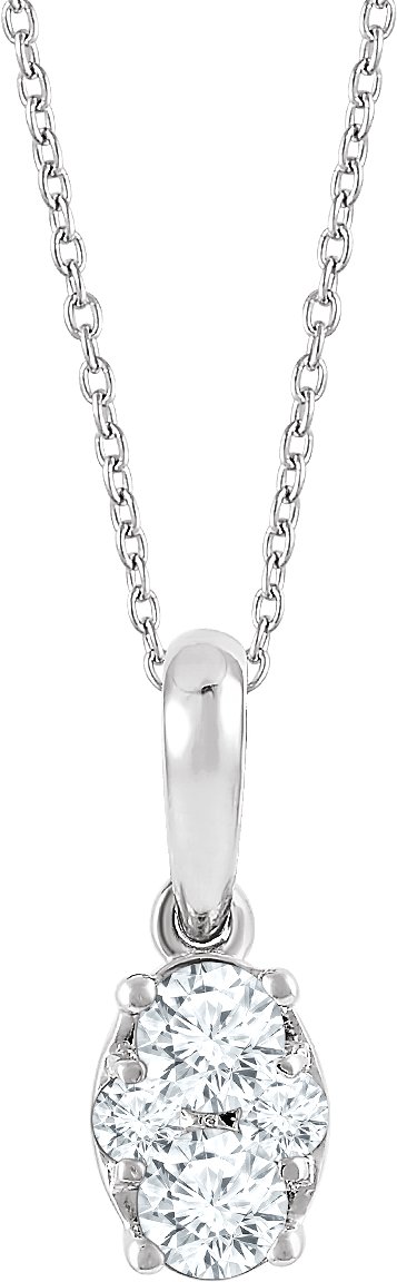 14K White 1/3 CTW Natural Diamond 16-18" Necklace 