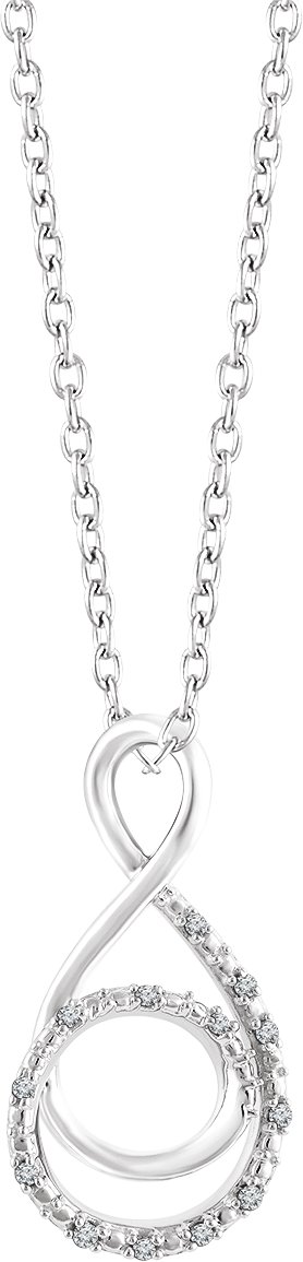 Sterling Silver .05 CTW Diamond Freeform 16 18 inch Necklace Ref. 13048654