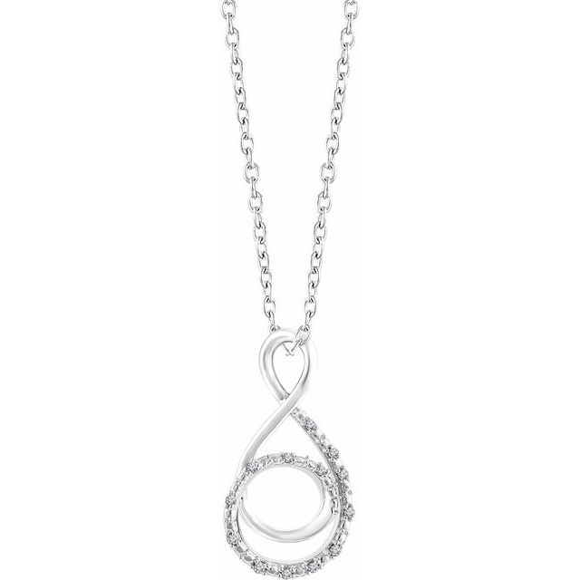 Sterling Silver .05 CTW Natural Diamond Freeform 16-18