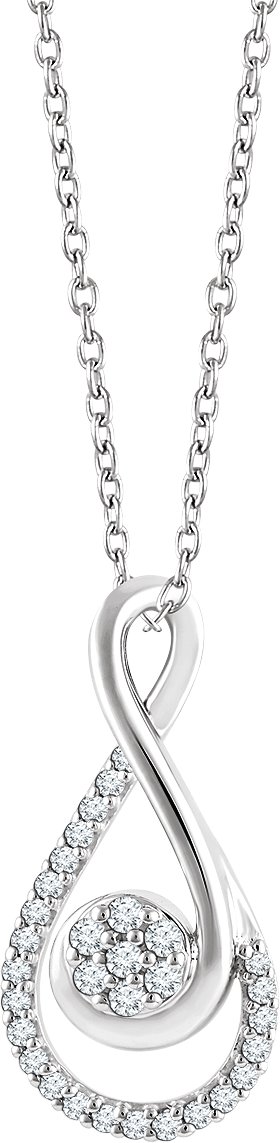 14K White 1/5 CTW Natural Diamond Freeform 16-18" Necklace
