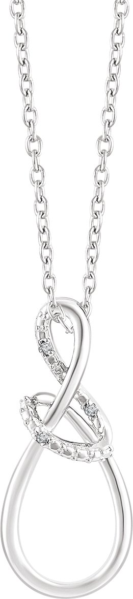 Sterling Silver .015 CTW Natural Diamond Freeform 16-18