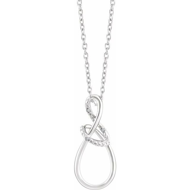 Sterling Silver .015 CTW Natural Diamond Freeform 16-18 Necklace