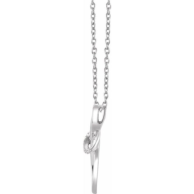 Sterling Silver .015 CTW Natural Diamond Freeform 16-18 Necklace