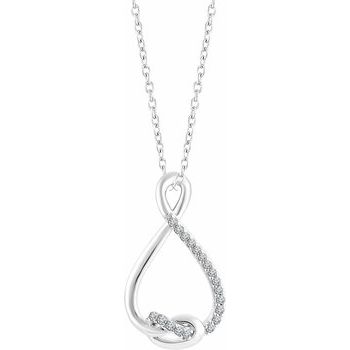 Sterling Silver .10 CTW Diamond Freeform 16 18 inch Necklace Ref. 13048427