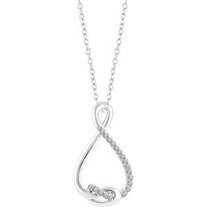 Sterling Silver 1/10 CTW Natural Diamond Freeform 16-18" Necklace