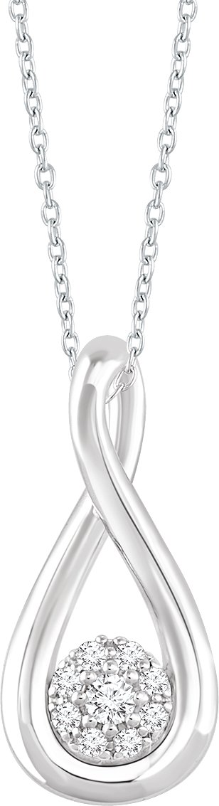 Sterling Silver .10 CTW Diamond Freeform 16 18 inch Necklace Ref. 13048428