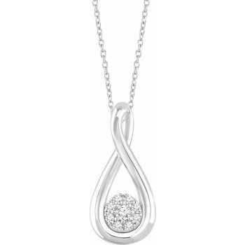 Sterling Silver .10 CTW Diamond Freeform 16 18 inch Necklace Ref. 13048428