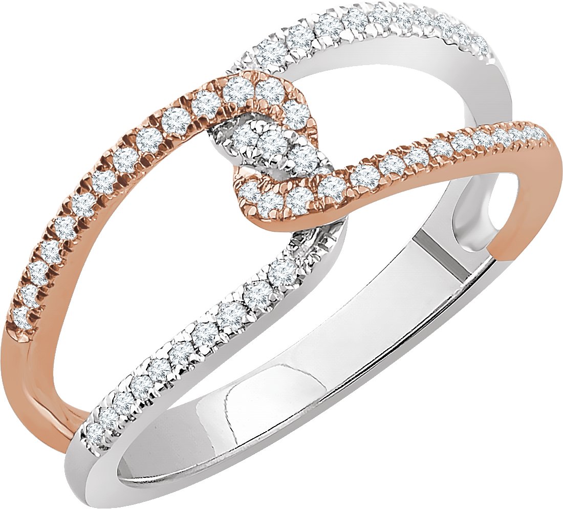 14K White/Rose 1/4 CTW Natural Diamond Ring 