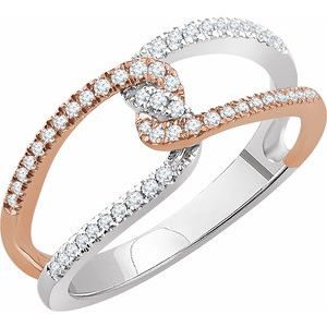 14K White/Rose 1/4 CTW Natural Diamond Ring 
