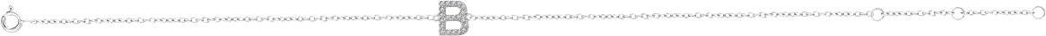 14K White .07 CTW Diamond Initial B 6-7 Bracelet