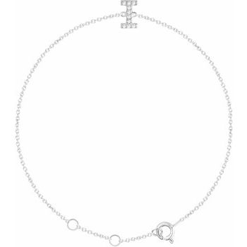 14K White .05 CTW Diamond Initial I 6 7 inch Bracelet Ref. 13219776