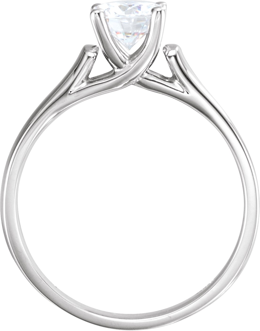 14K White 6 mm Round Forever One™ Lab-Grown Moissanite Solitaire Engagement Ring