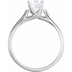 14K White 6 mm Round Forever One™ Lab-Grown Moissanite Solitaire Engagement Ring