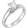 Set 6 mm Round Forever One Created Moissanite Solitaire Engagement Ring Ref 12886698