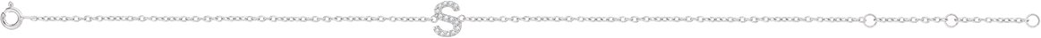 14K White .05 CTW Diamond Initial S 6-7 Bracelet