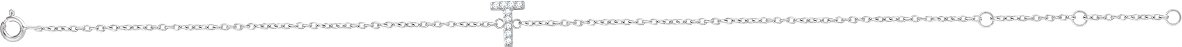 14K White .05 CTW Diamond Initial T 6-7 Bracelet
