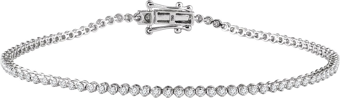 14K White 9/10 CTW Natural Diamond 7 Line Bracelet  