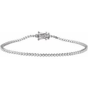 14K White 9/10 CTW Natural Diamond 7" Line Bracelet  