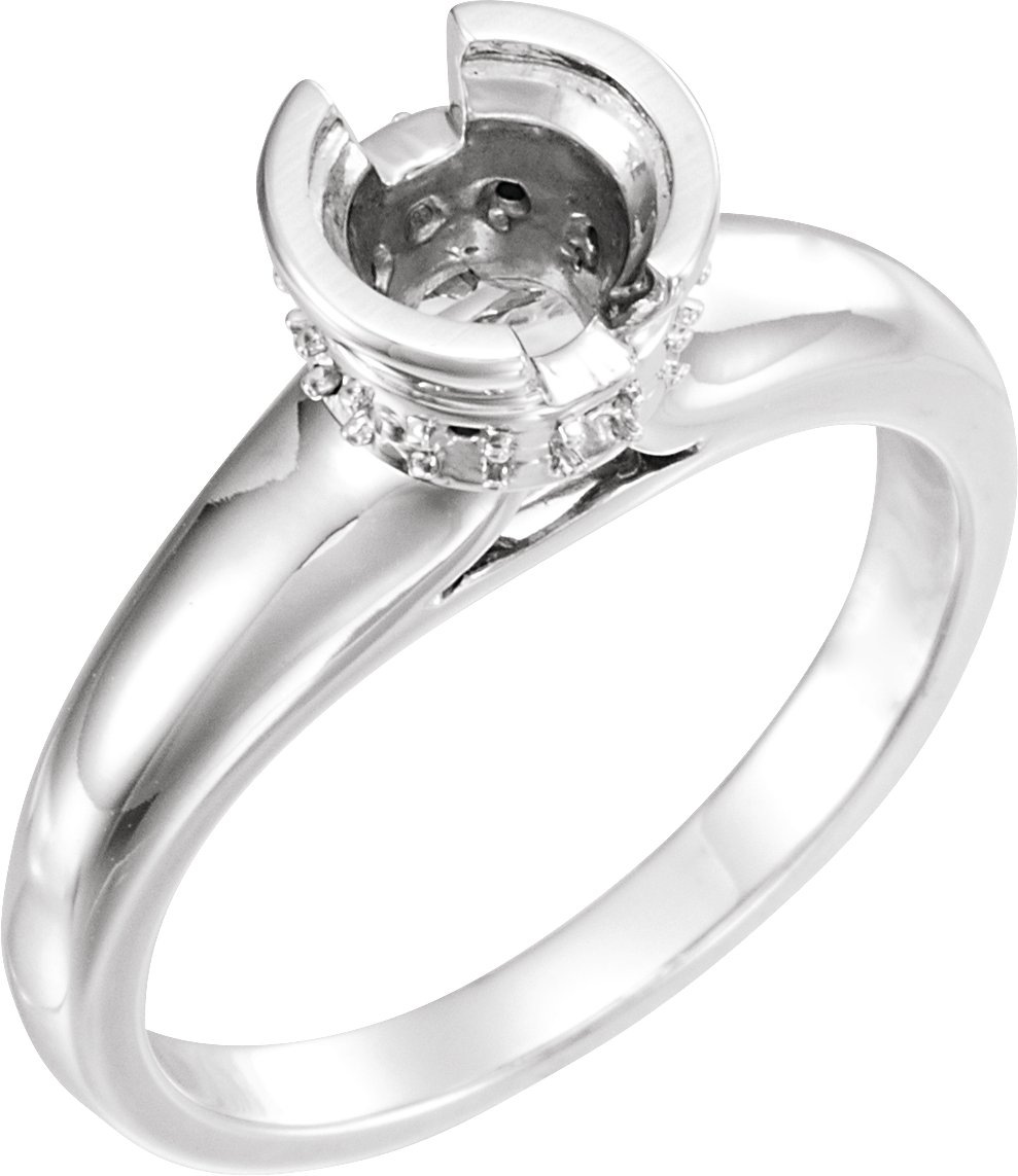 Half-Bezel Accented Engagement Ring