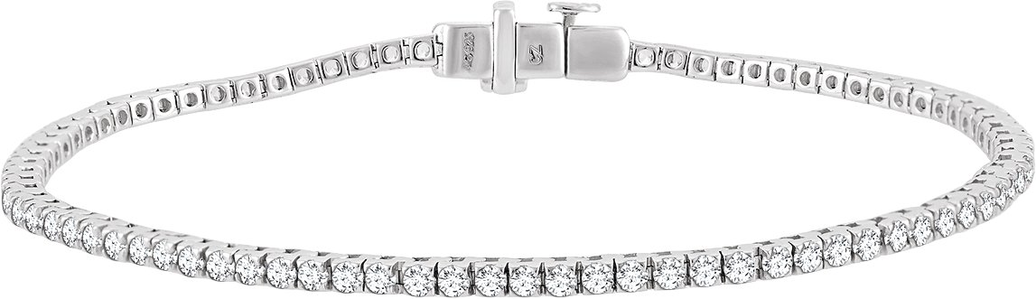 14K White 1 3/4 CTW Diamond Line 7 Bracelet   
