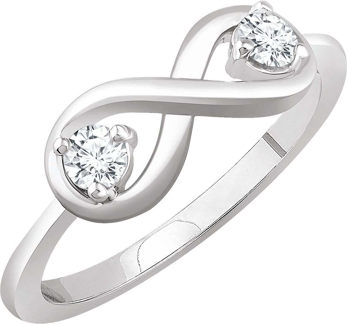 14K White 1/4 CTW Natural Diamond Infinity-Inspired Ring 