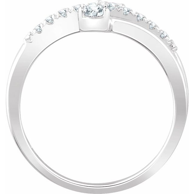 14K White 1/4 CTW Natural Diamond Two-Stone Ring 