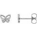 14K White Butterfly Earrings
