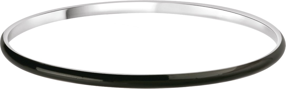 Sterling Silver Black Enamel Bangle Bracelet 