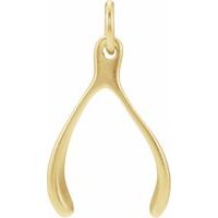 Sterling Silver Plated with 24K Gold Wishbone Charm 