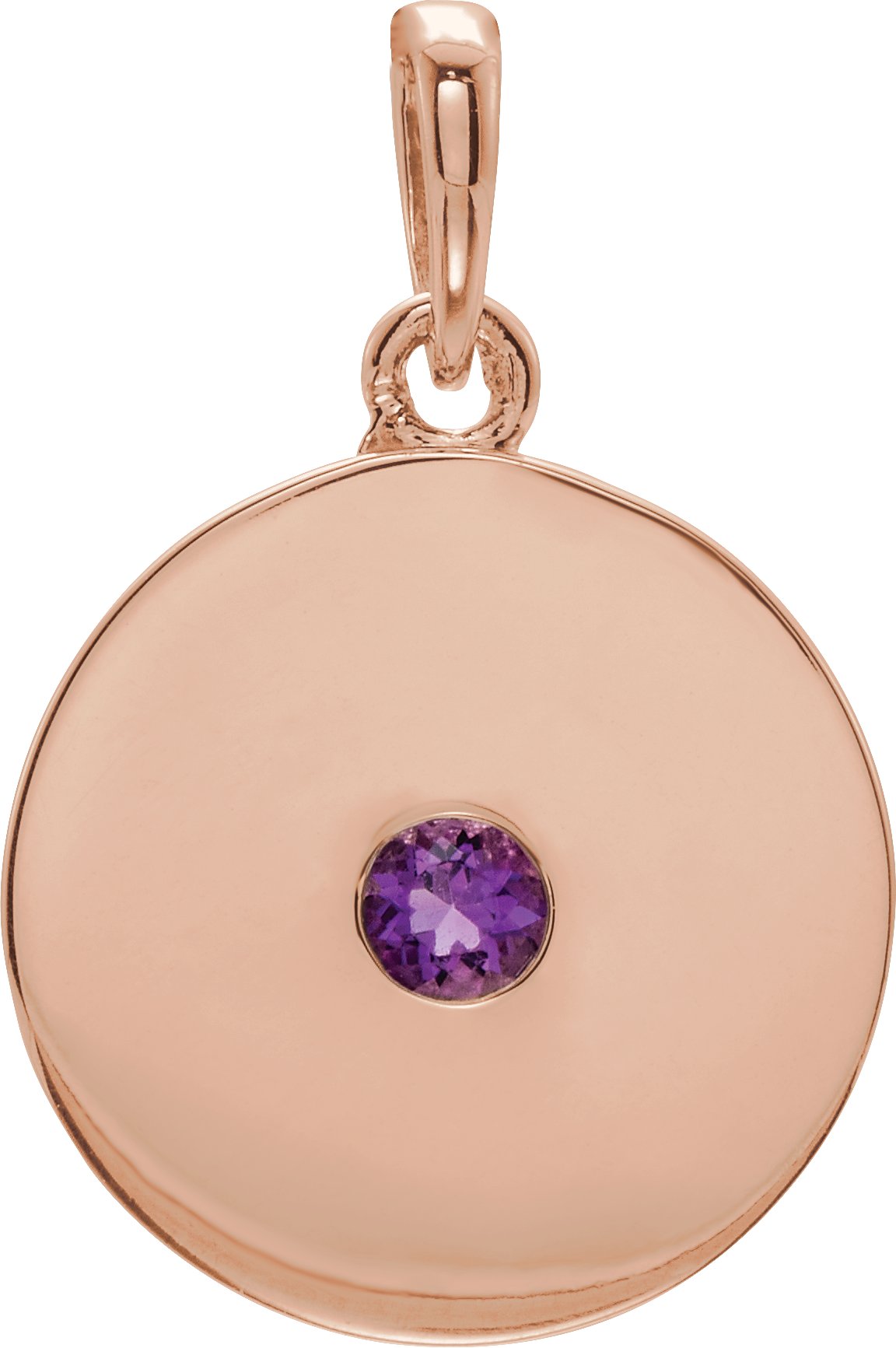 14K Rose Amethyst Disc Pendant Ref. 12890079