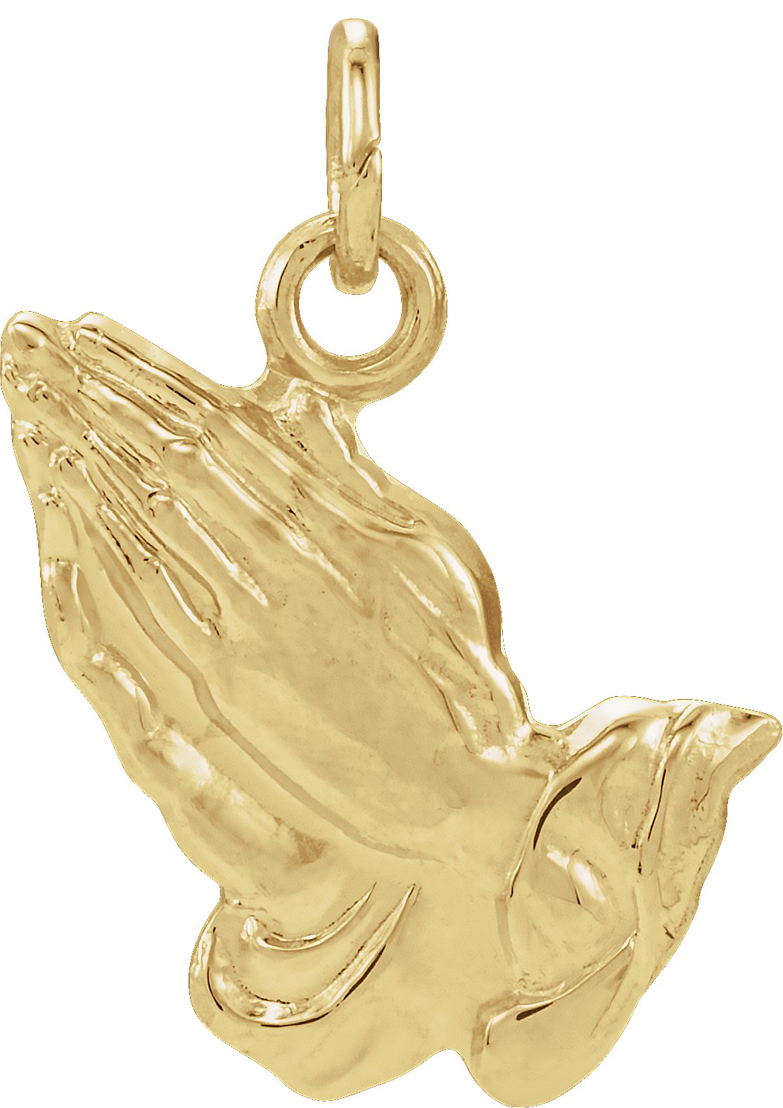 14K Yellow 15.75x13 mm Praying Hands Pendant