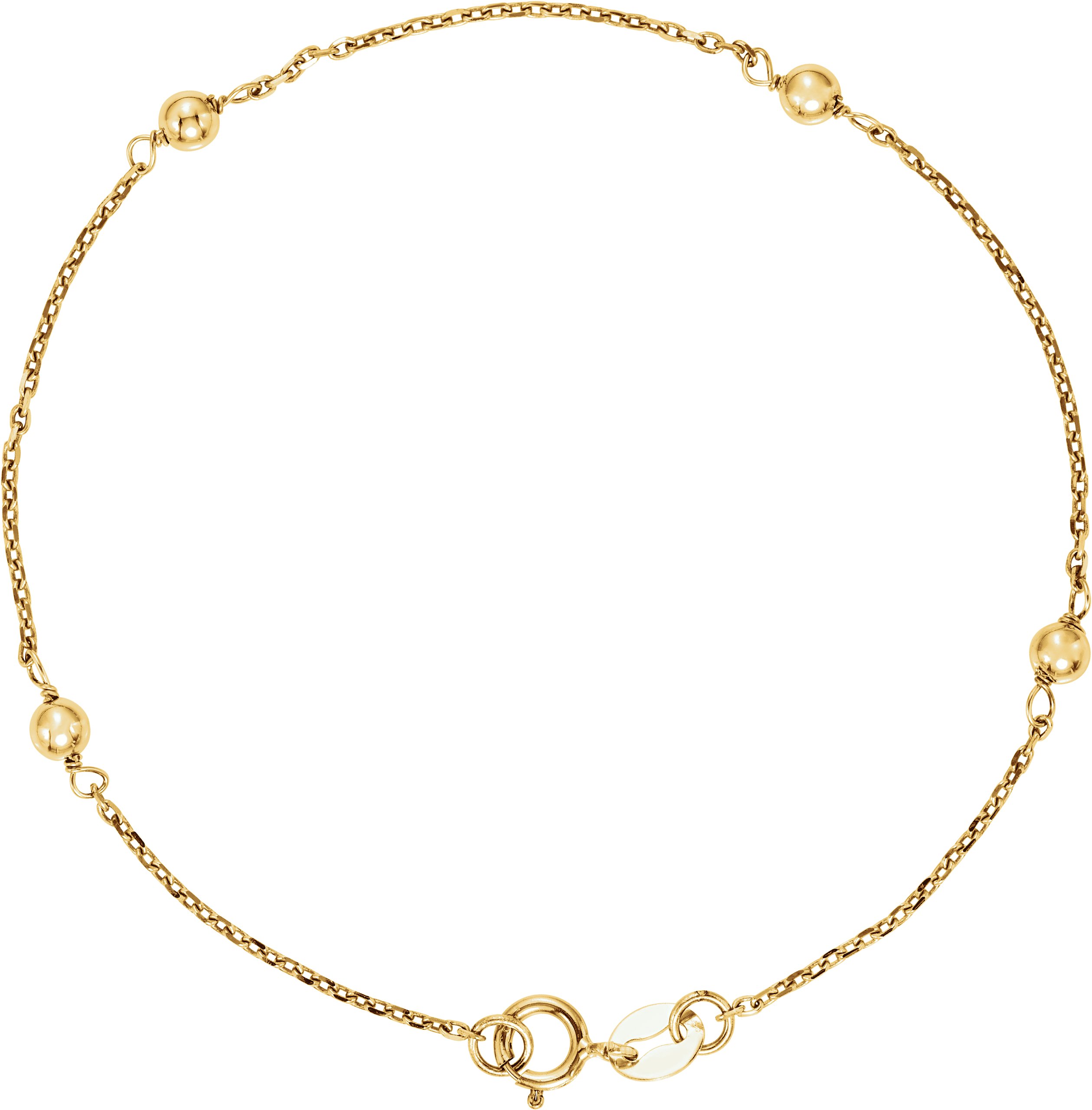 Childrens Gold Bead Station Bracelet Ref 919485