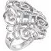 Sterling Silver 1/10 CTW Natural Diamond Scroll Ring