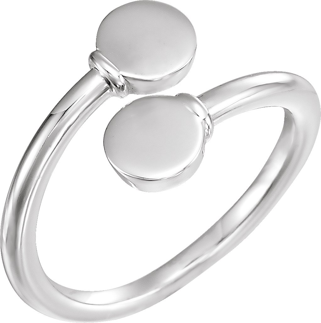 Sterling Silver Engravable Bypass Ring 