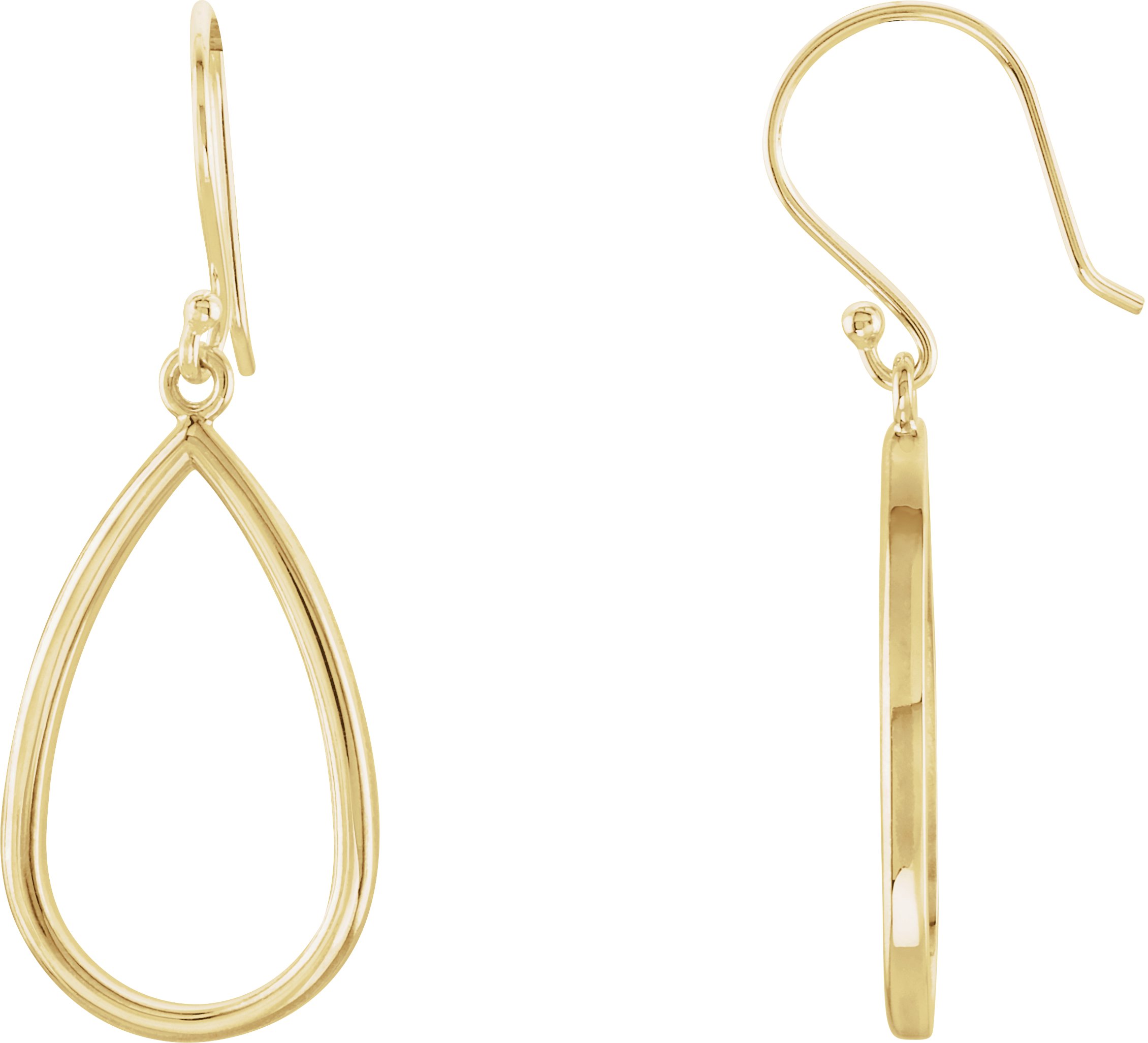 14K Yellow Teardrop Earrings