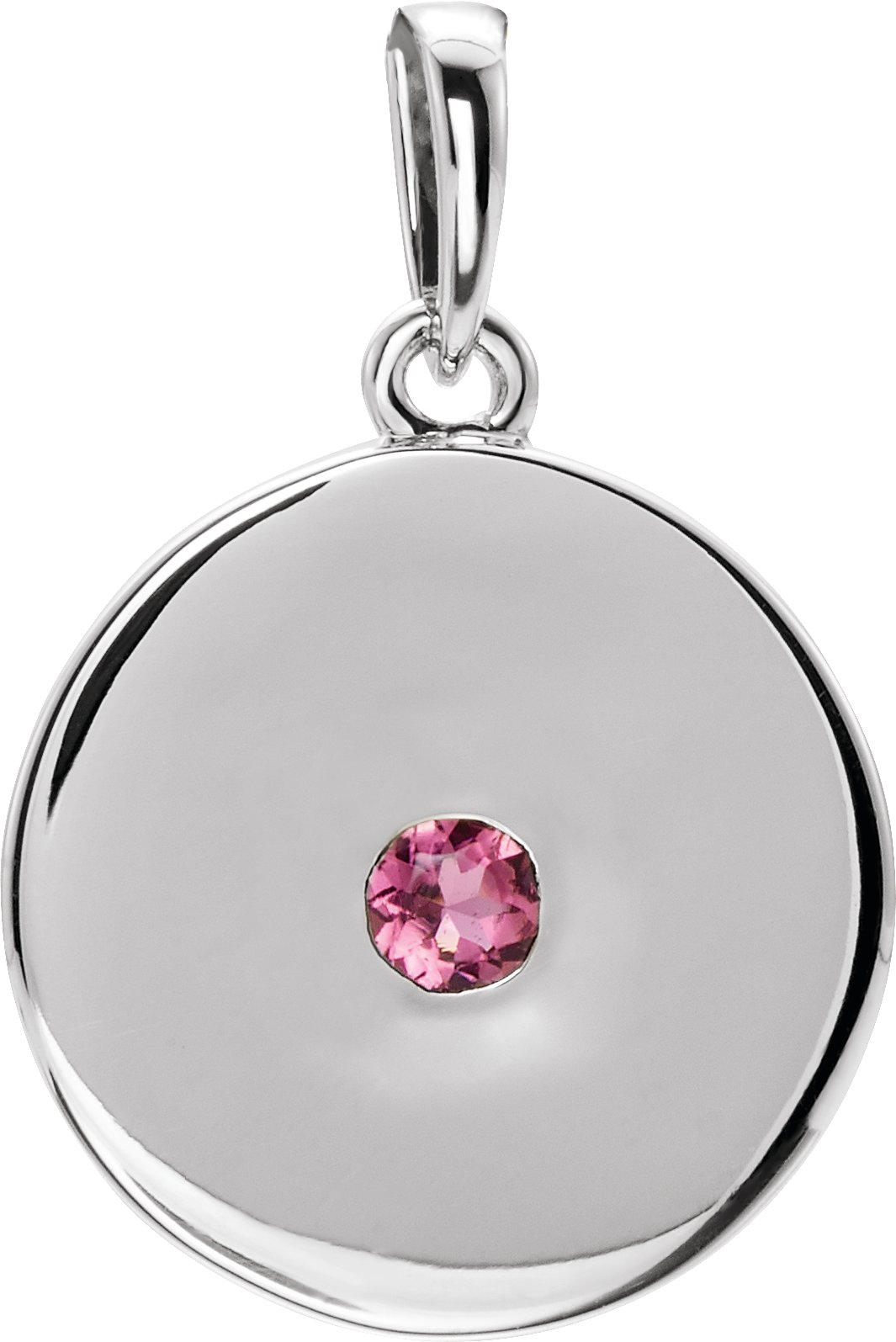 Sterling Silver Tourmaline Disc Pendant