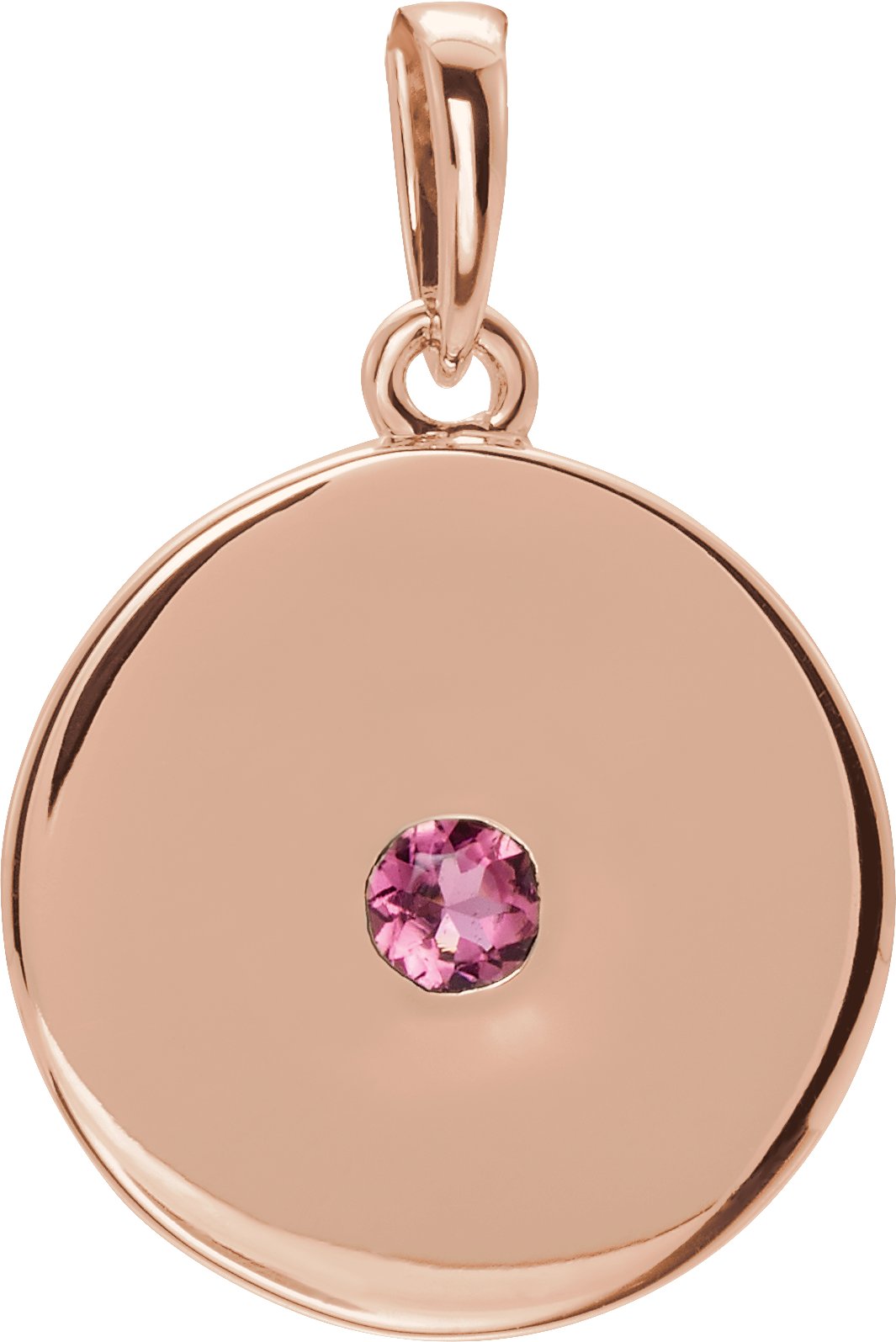 14K Rose Tourmaline Disc Pendant Ref. 12890086